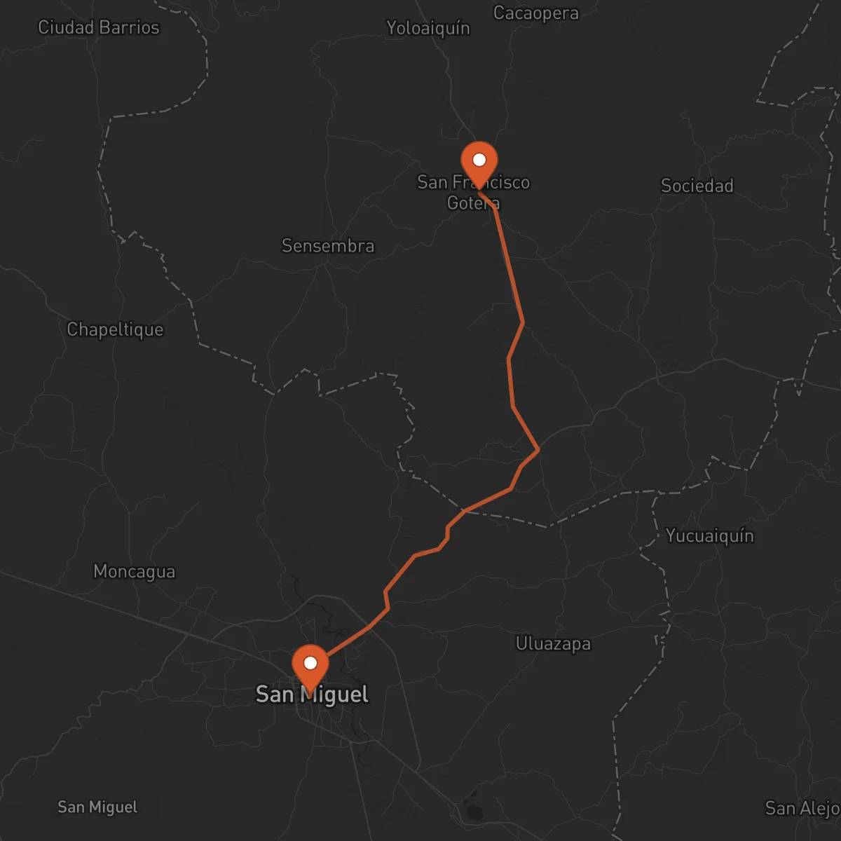 Ruta San Francisco Gotera - San Miguel