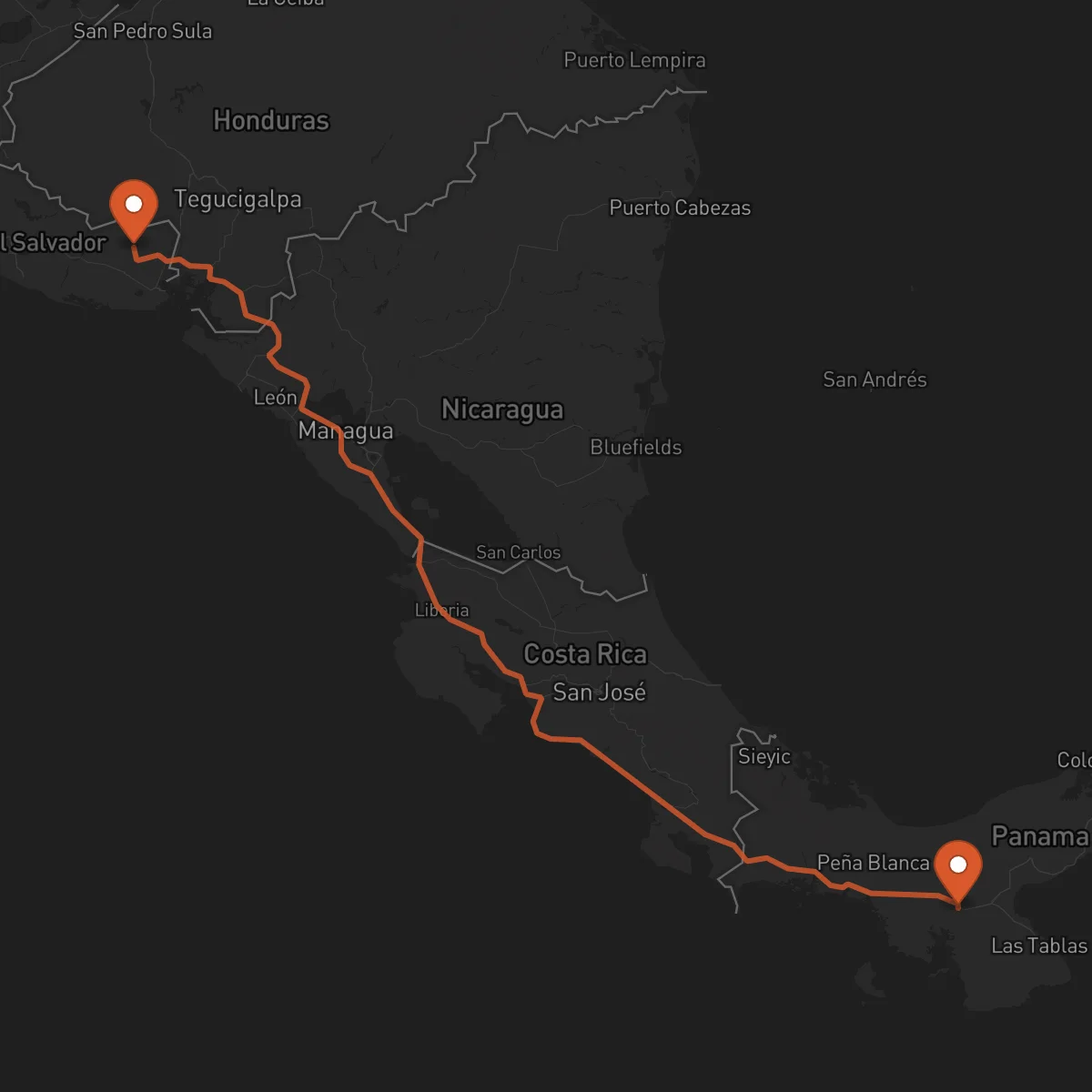 Ruta Santiago de Veraguas - San Francisco Gotera