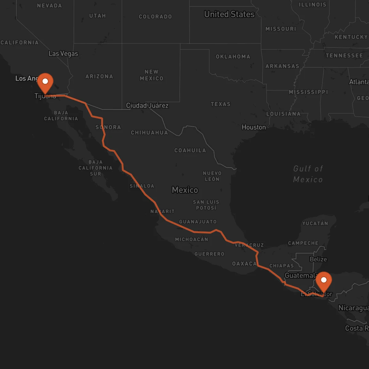 Ruta San Francisco Gotera - Tijuana