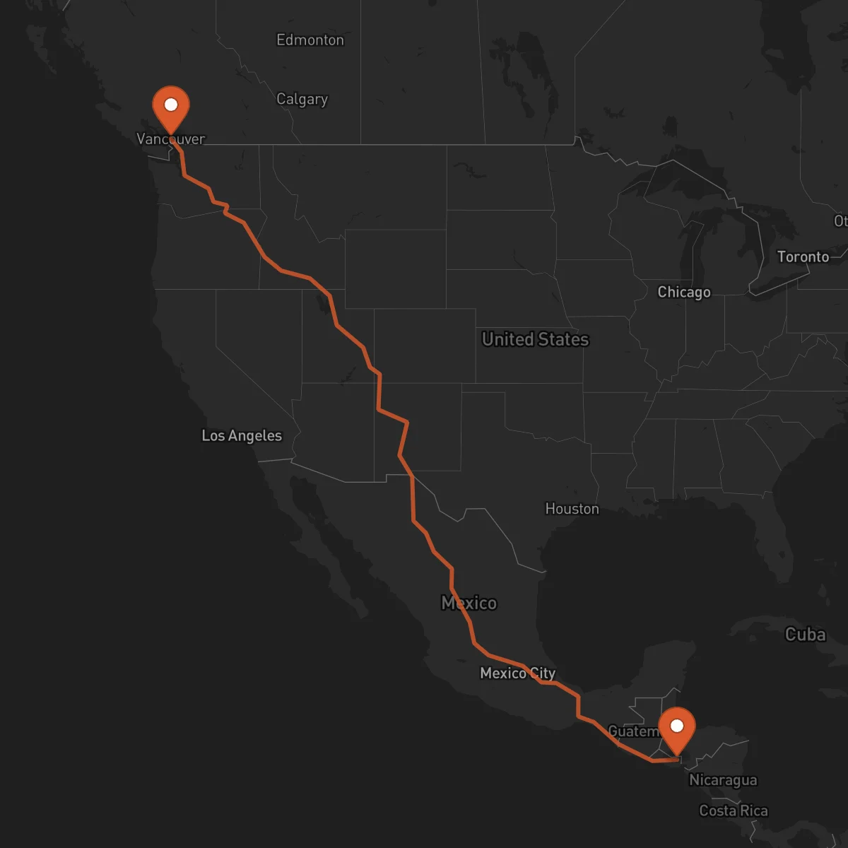 Ruta Vancouver - San Francisco Gotera