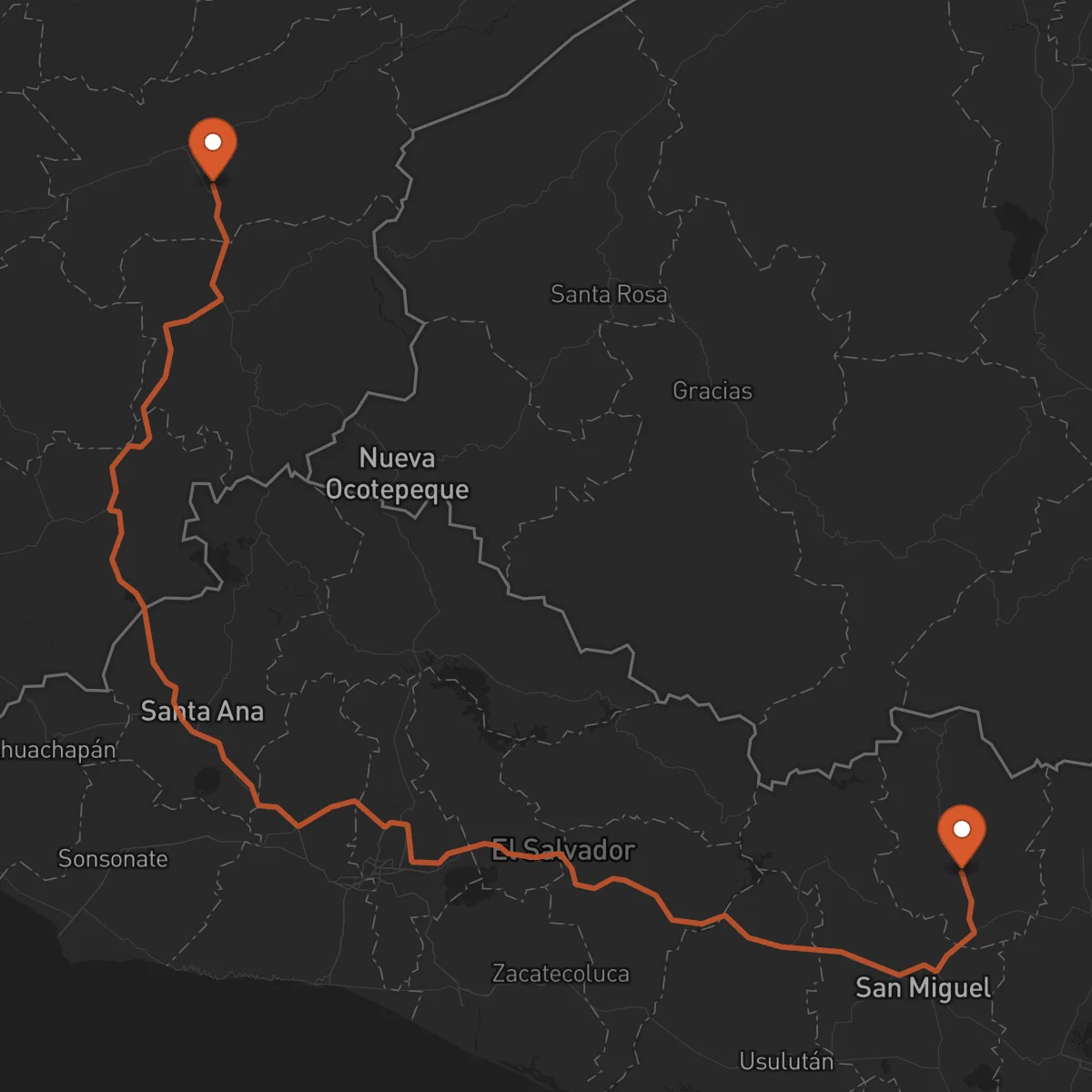 Ruta San Francisco Gotera - Zacapa
