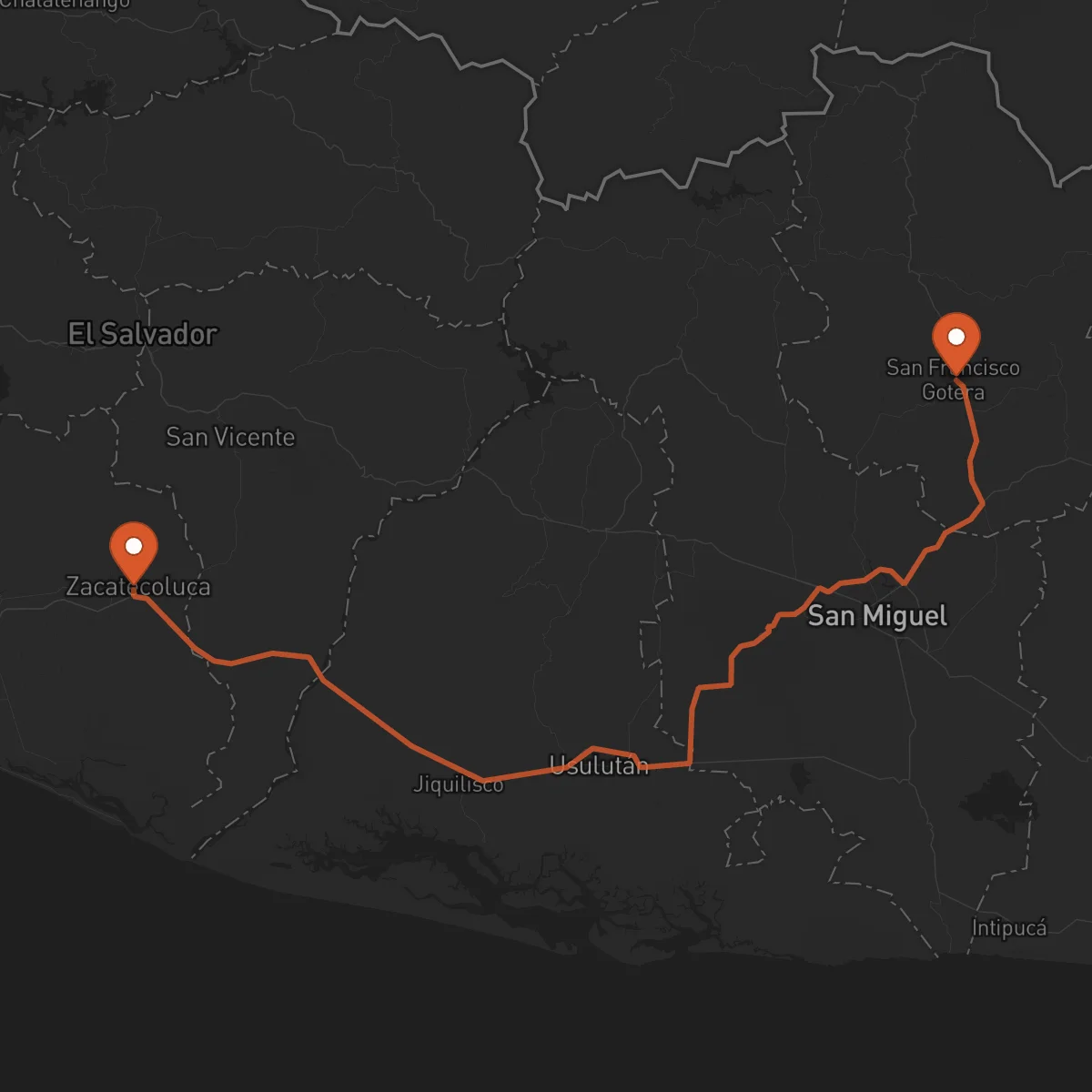 Ruta San Francisco Gotera - Zacatecoluca