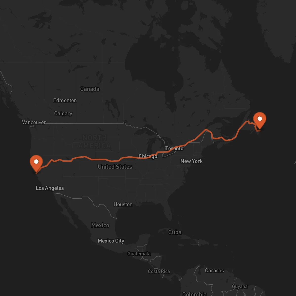 Ruta San Juan de Terranova (St. John's) - San Francisco