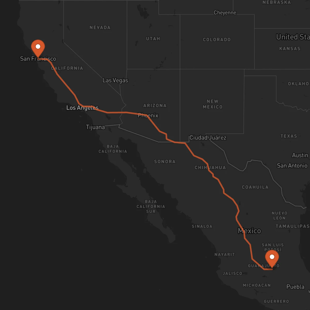 Ruta Santiago de Querétaro - San Francisco
