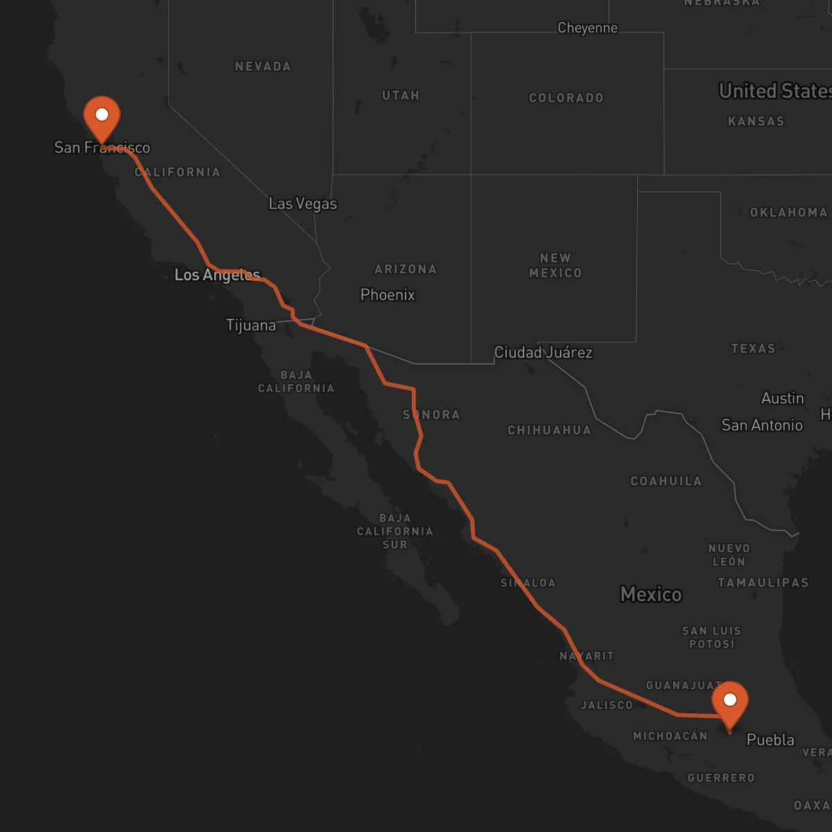 Ruta San Francisco - Toluca