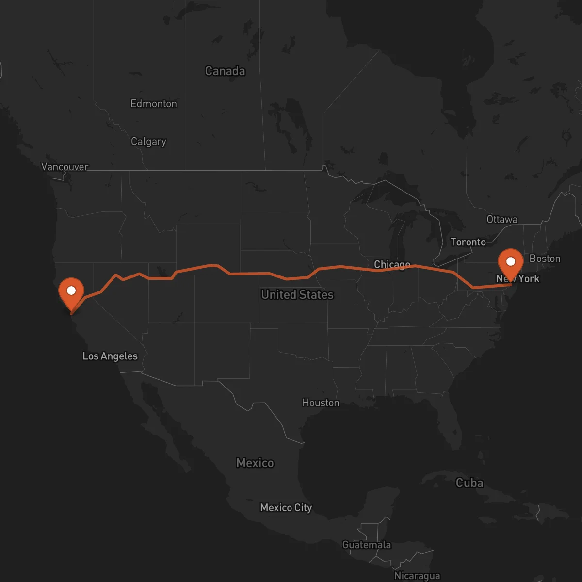 Ruta San Francisco - Trenton