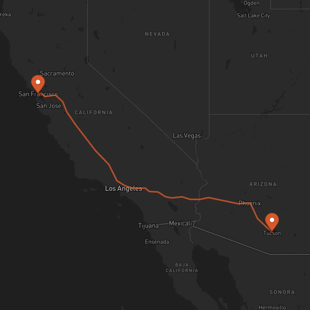 Ruta San Francisco - Tucson