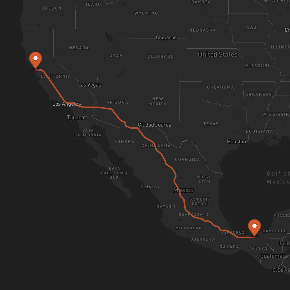 Ruta San Francisco - Villahermosa