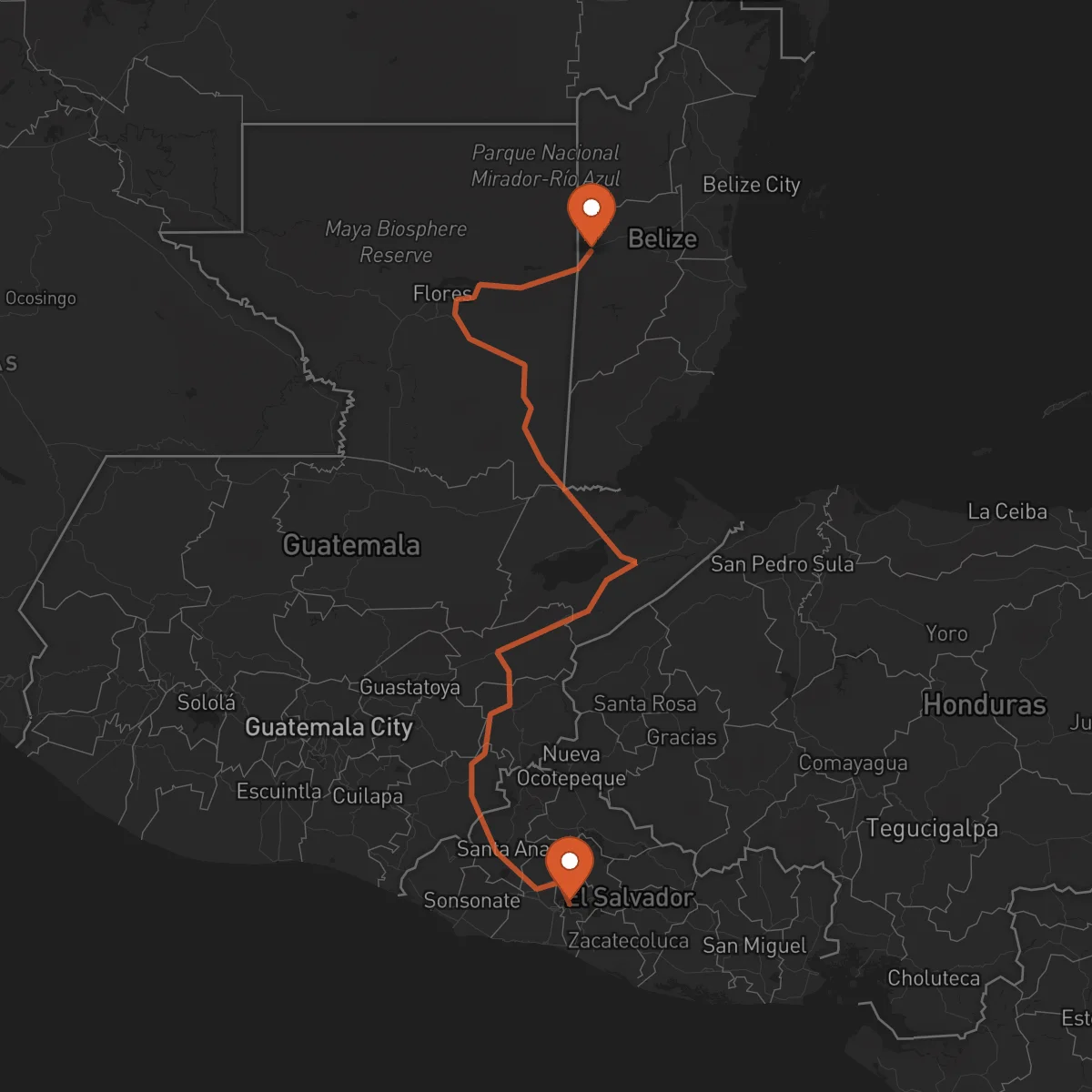 Ruta San Salvador - San Ignacio