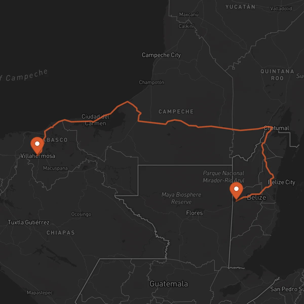 Ruta Villahermosa - San Ignacio