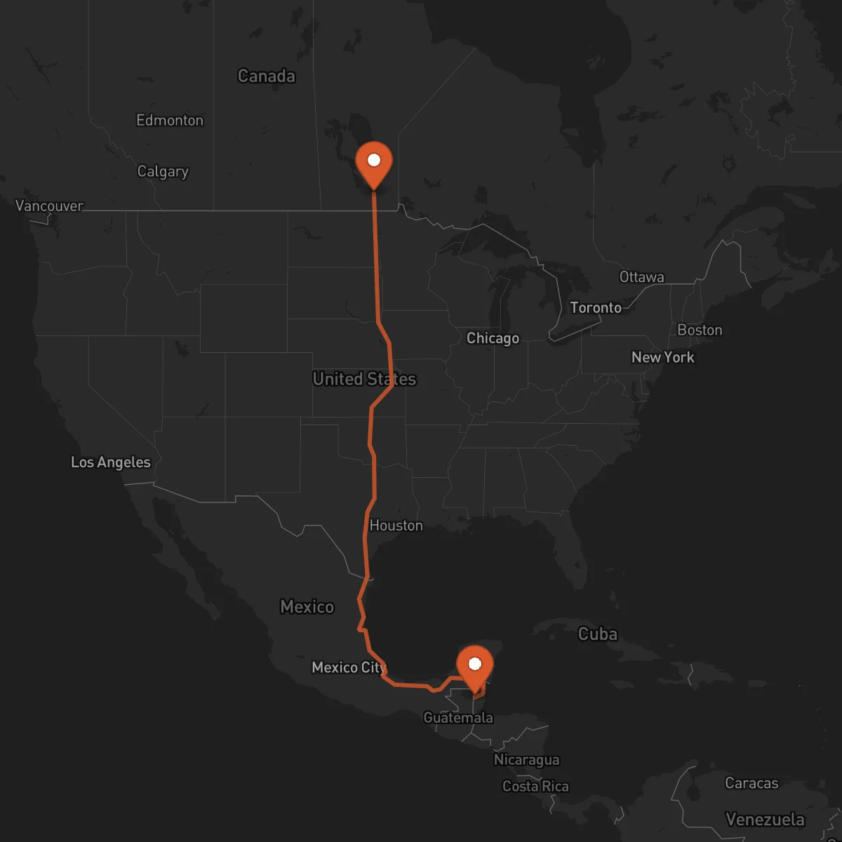 Ruta San Ignacio - Winnipeg