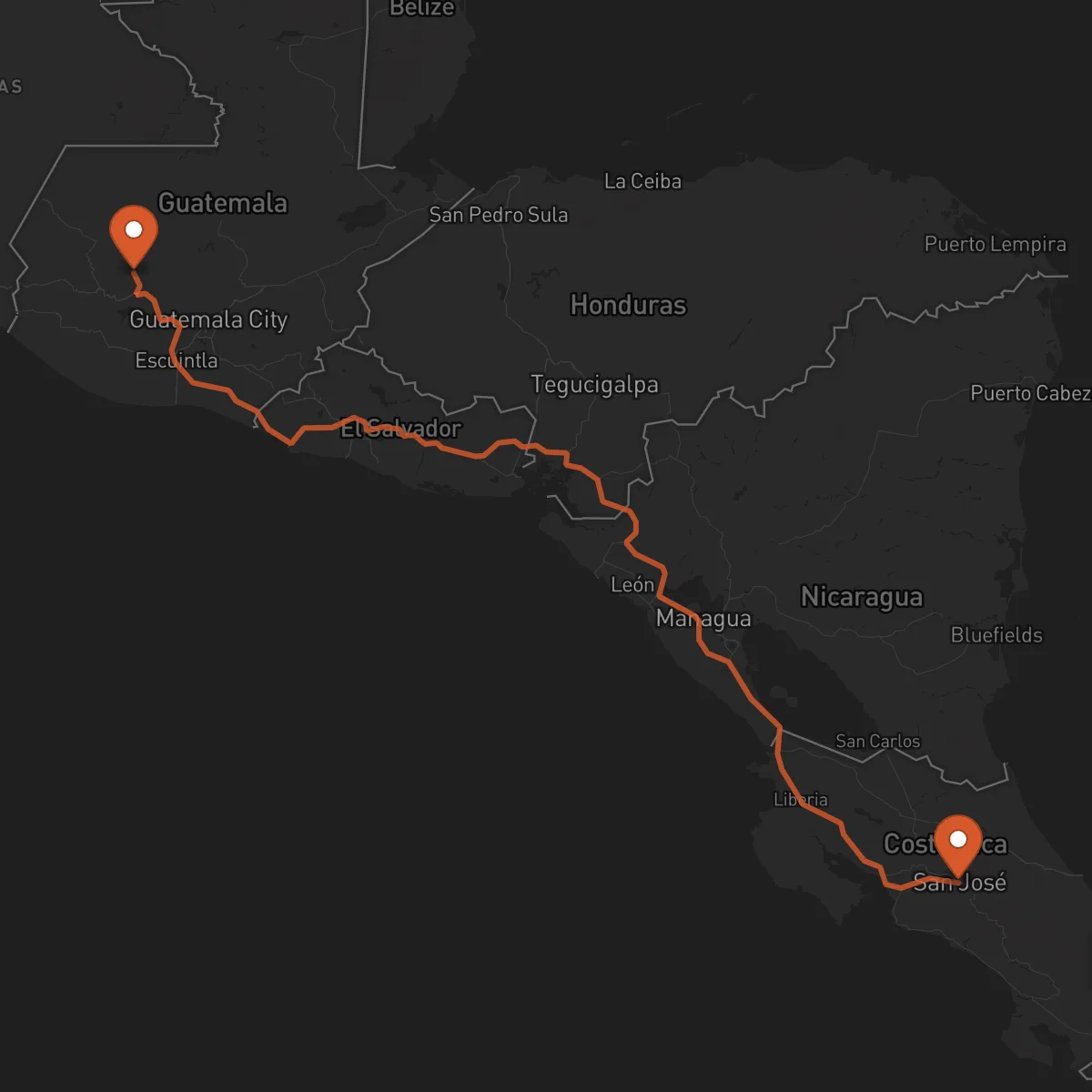 Ruta Santa Cruz del Quiché - San José