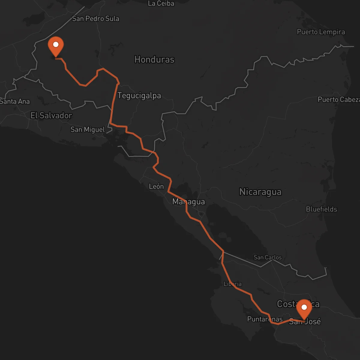 Ruta Santa Rosa de Copán - San José