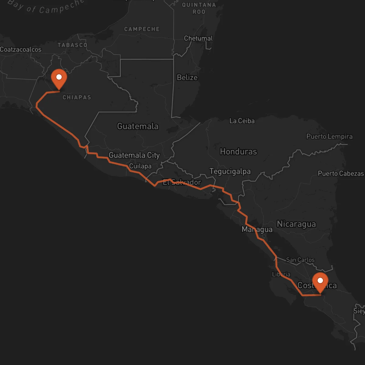 Ruta Tuxtla Gutiérrez - San José