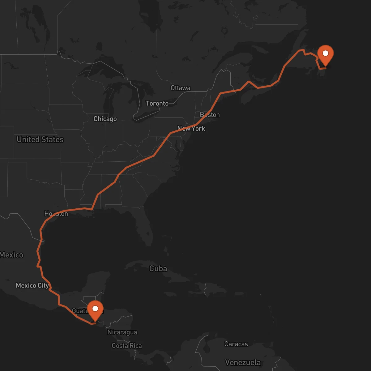 Ruta San Juan de Terranova (St. John's) - San Salvador