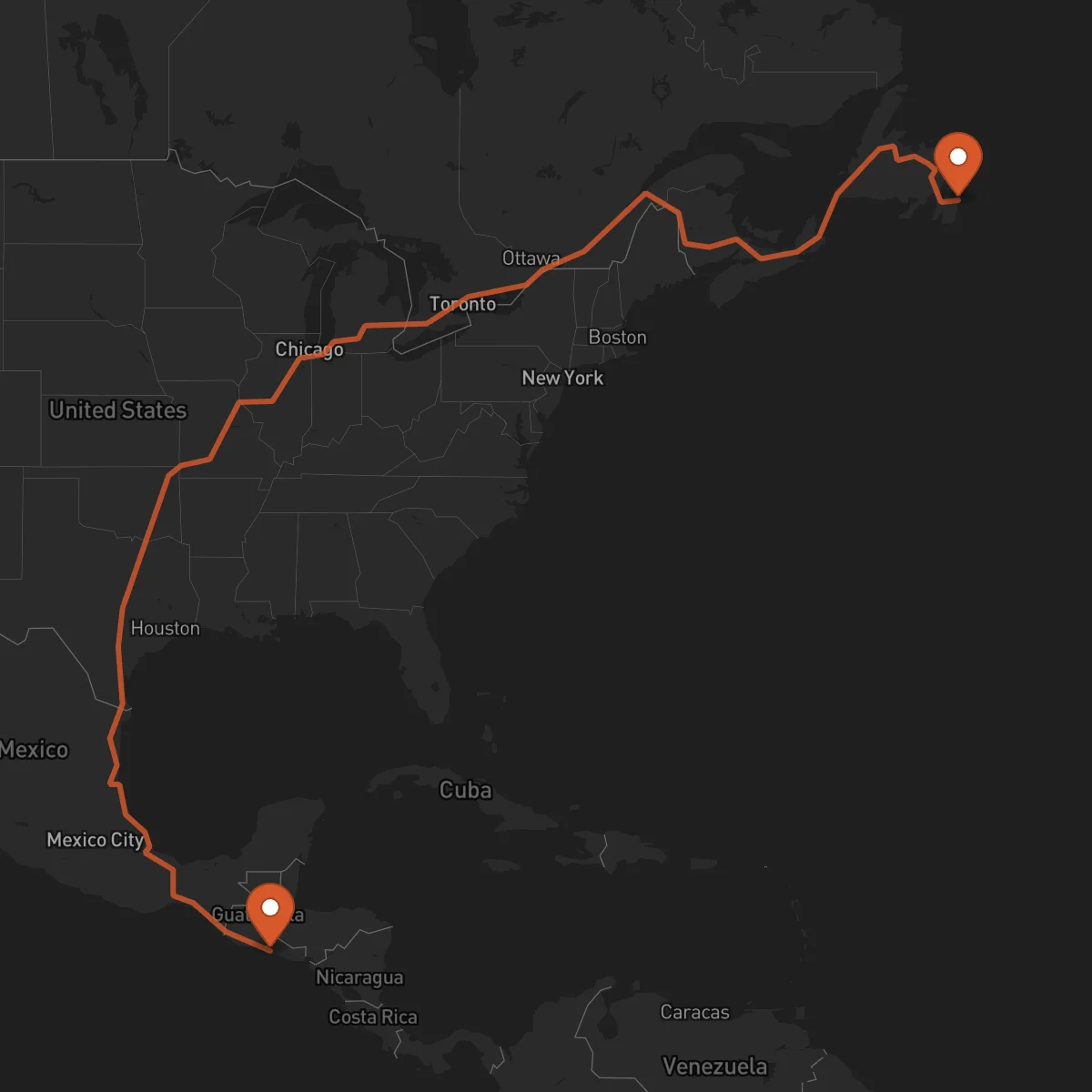 Ruta Sonsonate - San Juan de Terranova (St. John's)