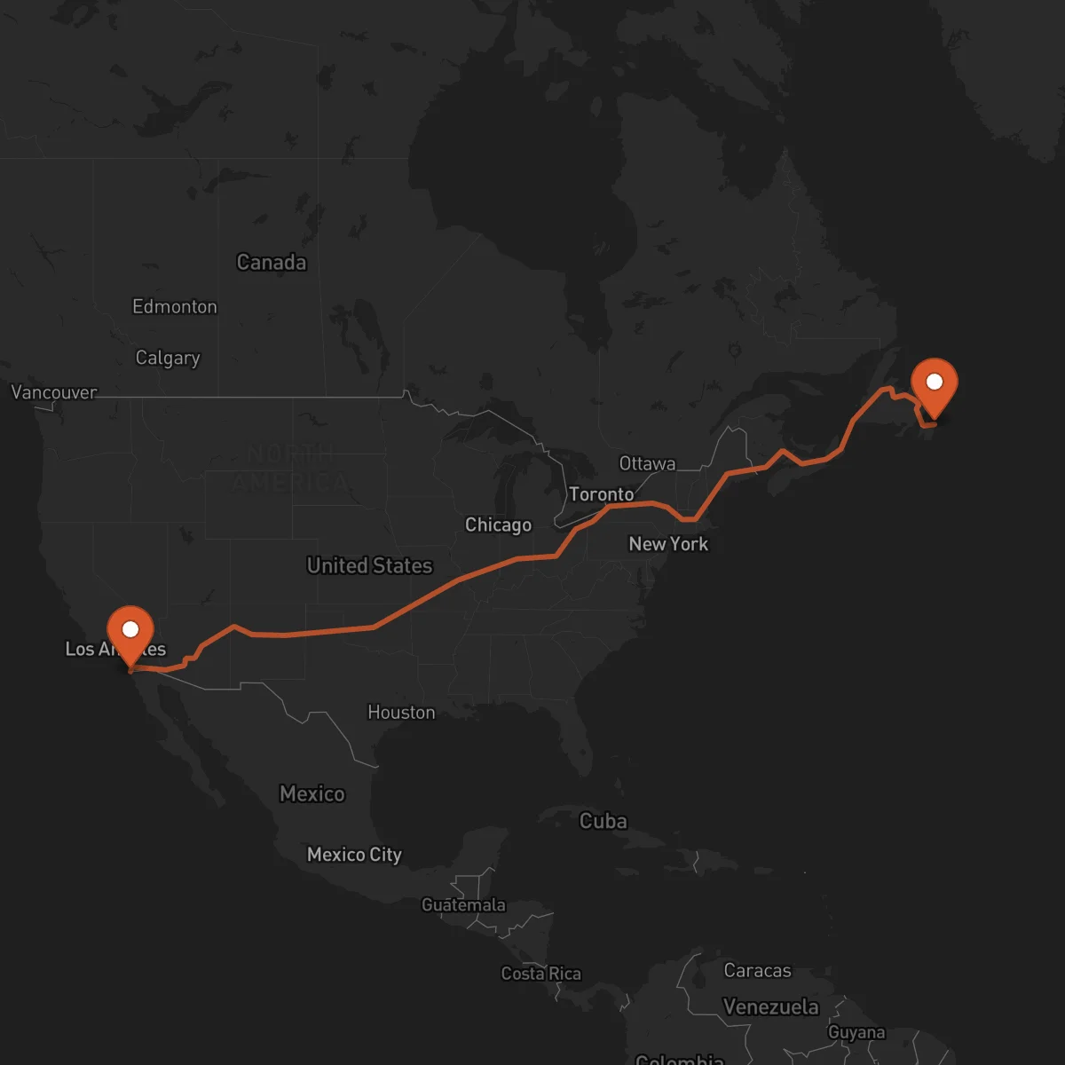 Ruta San Juan de Terranova (St. John's) - Tijuana