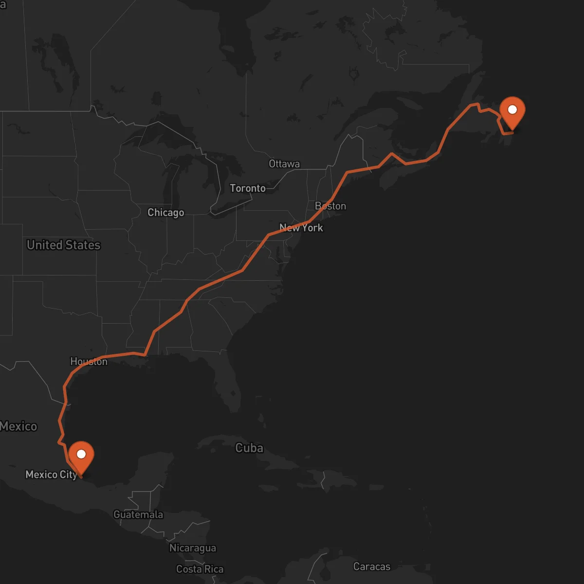 Ruta San Juan de Terranova (St. John's) - Veracruz