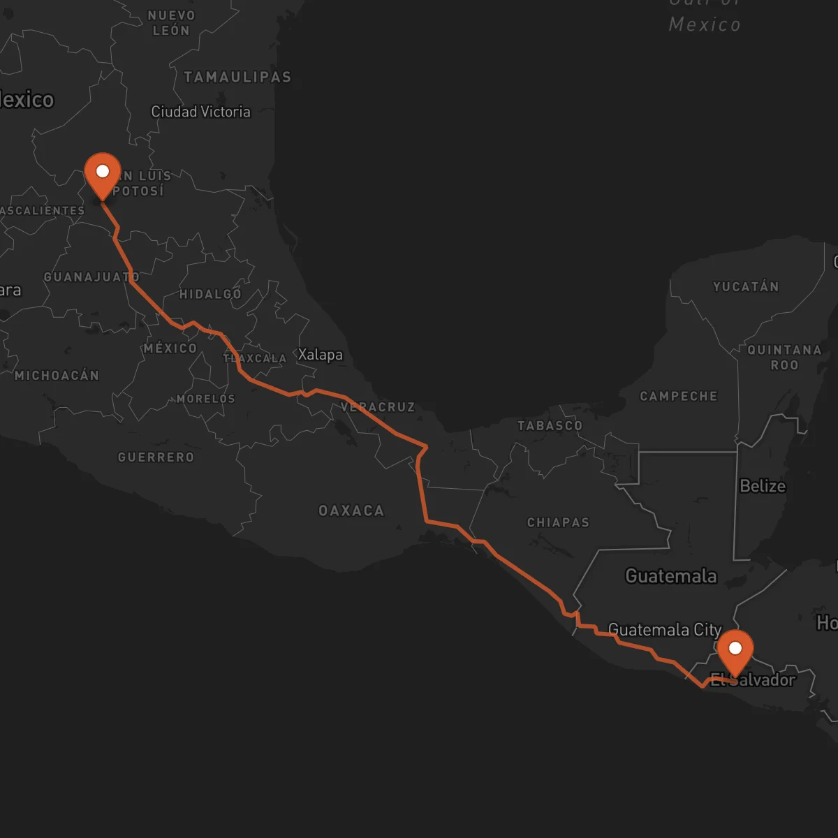 Ruta San Luis Potosí - San Salvador