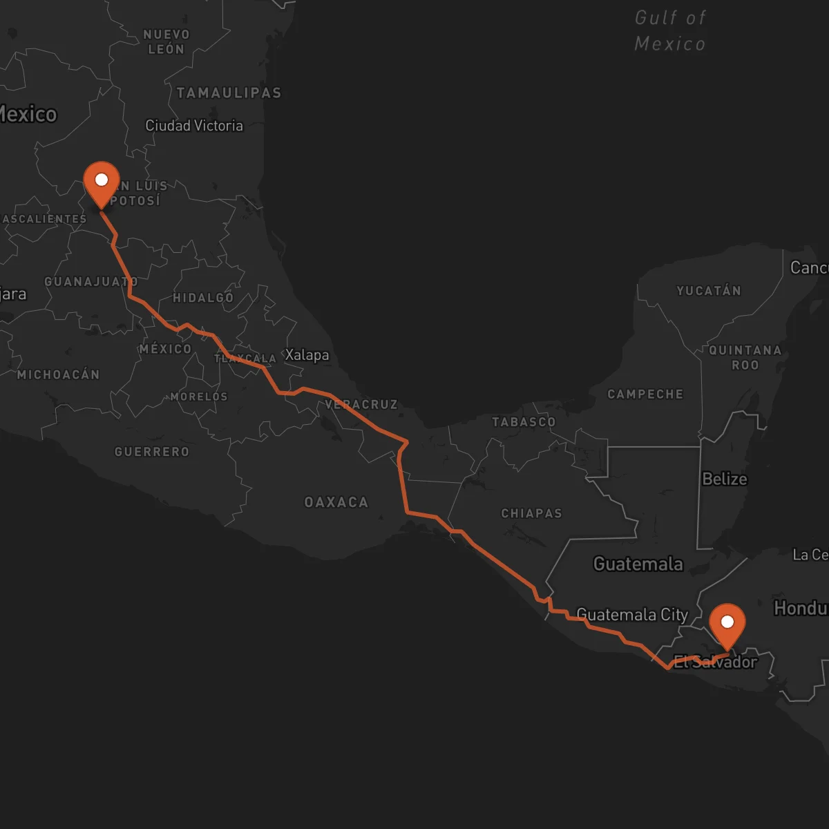 Ruta Sensuntepeque - San Luis Potosí