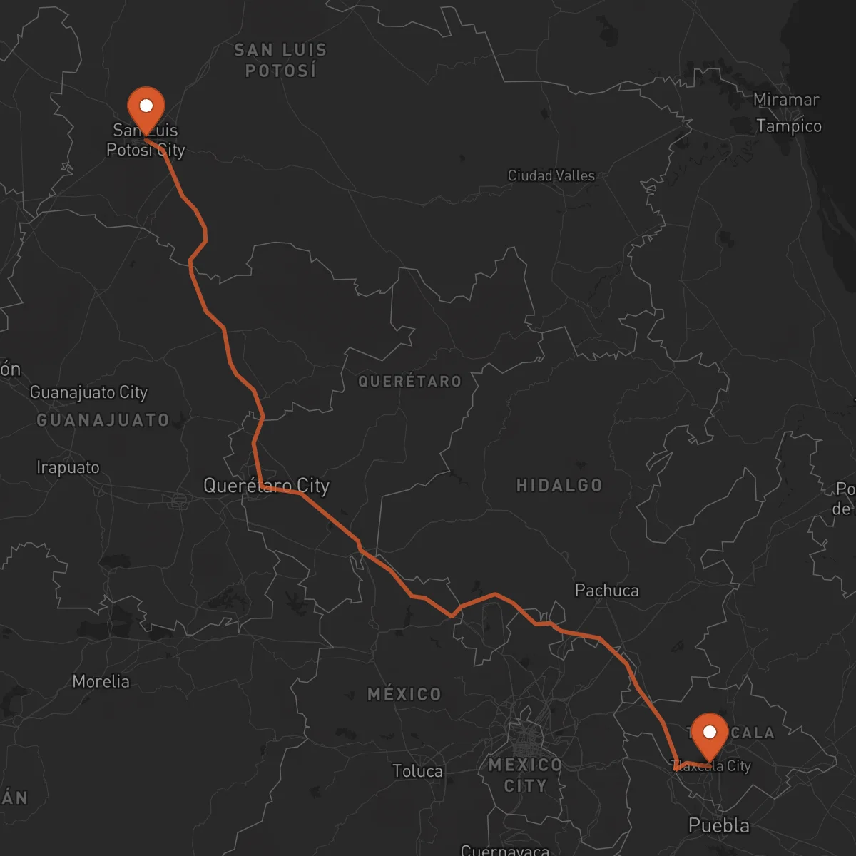Ruta San Luis Potosí - Tlaxcala