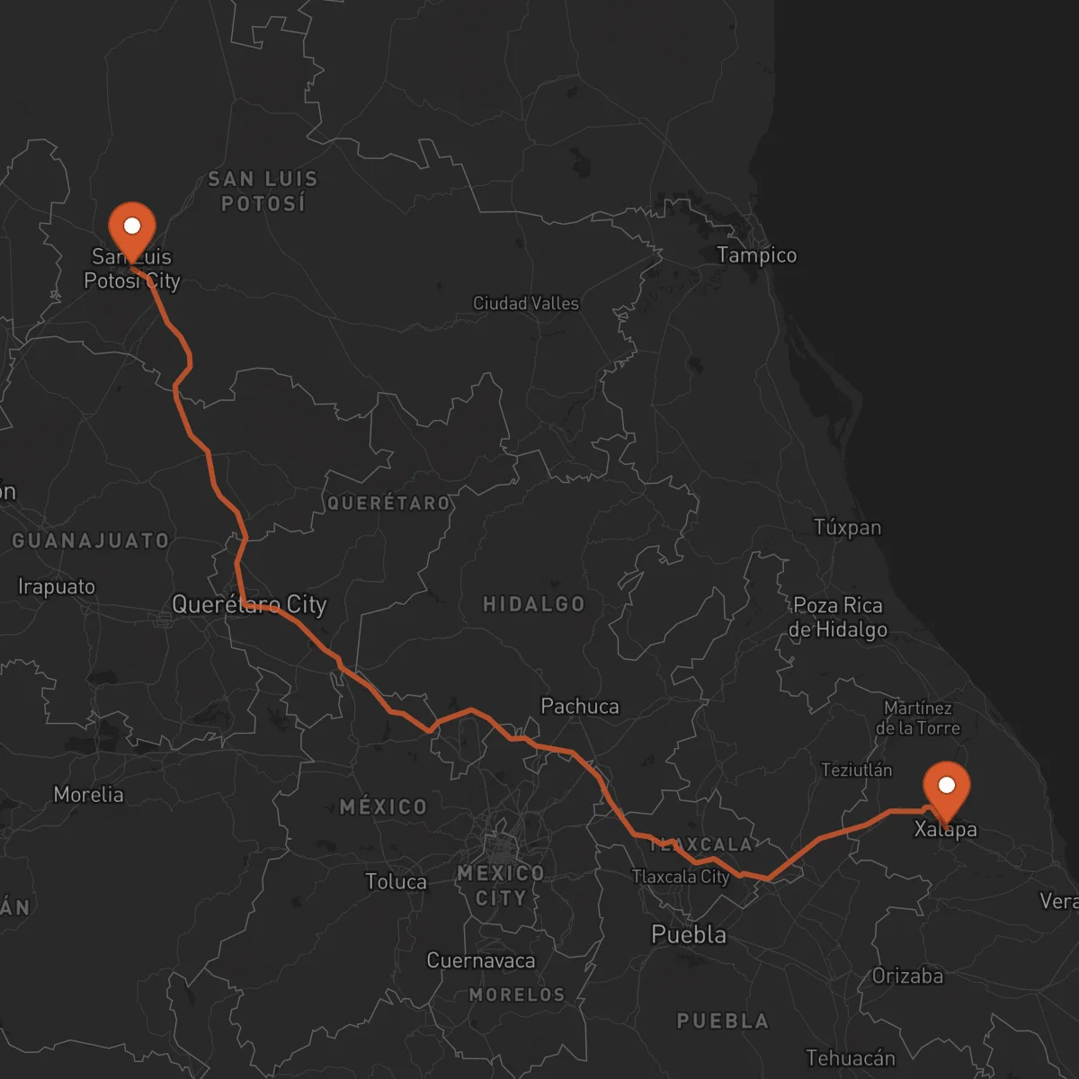 Ruta 할라파 - 산루이스포토시