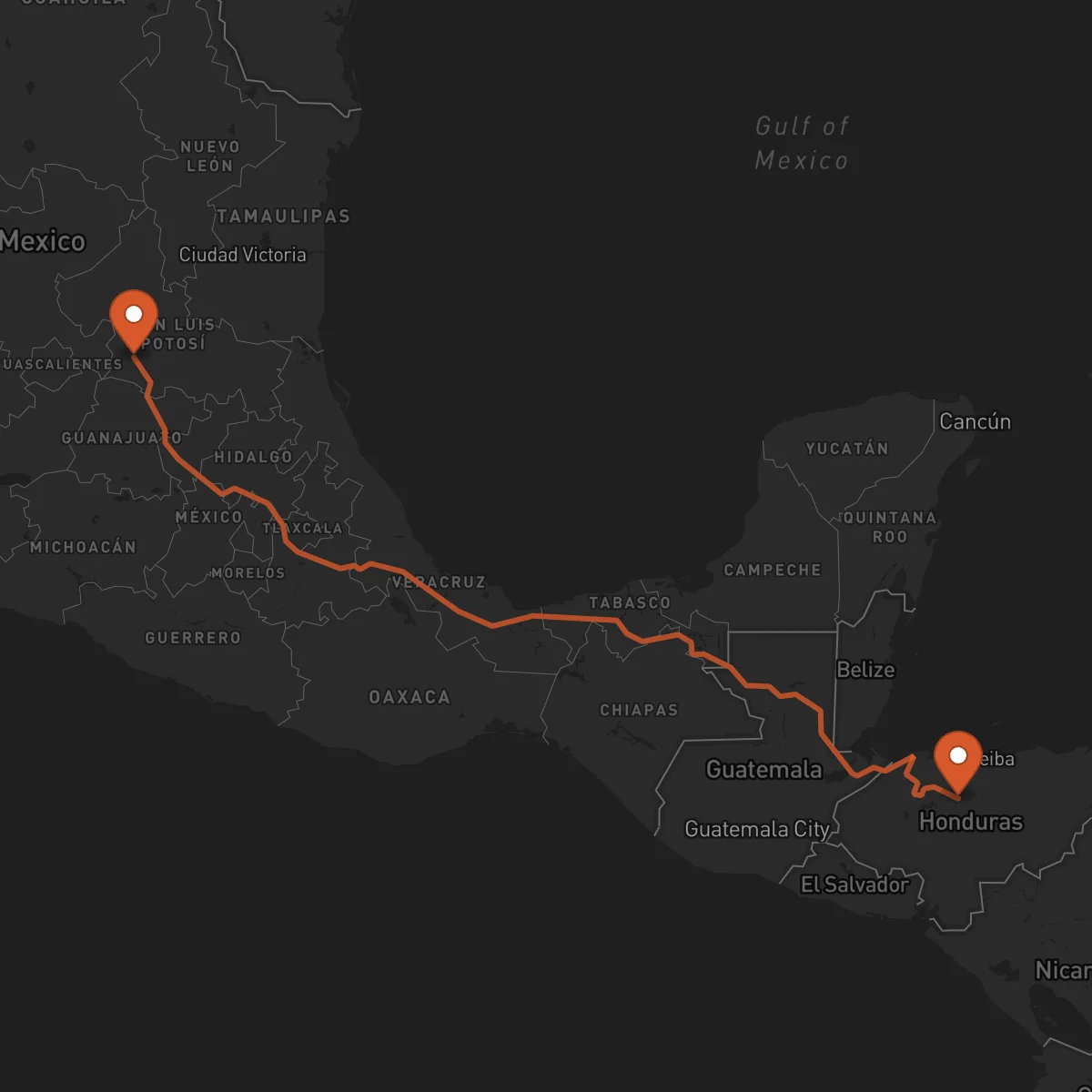 Ruta San Luis Potosí - Yoro