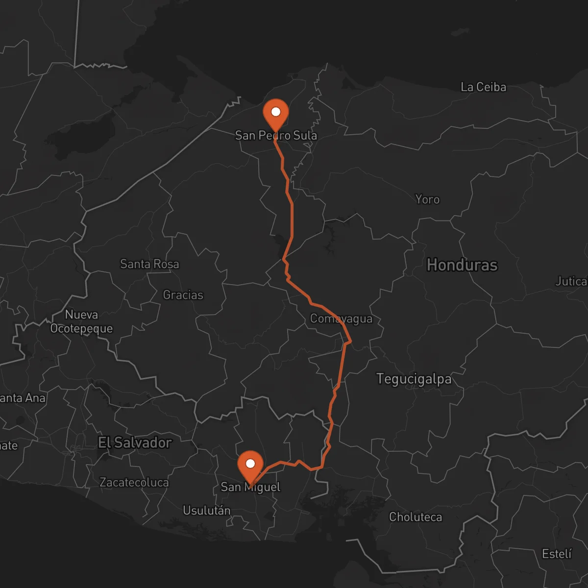 Ruta San Miguel - San Pedro Sula