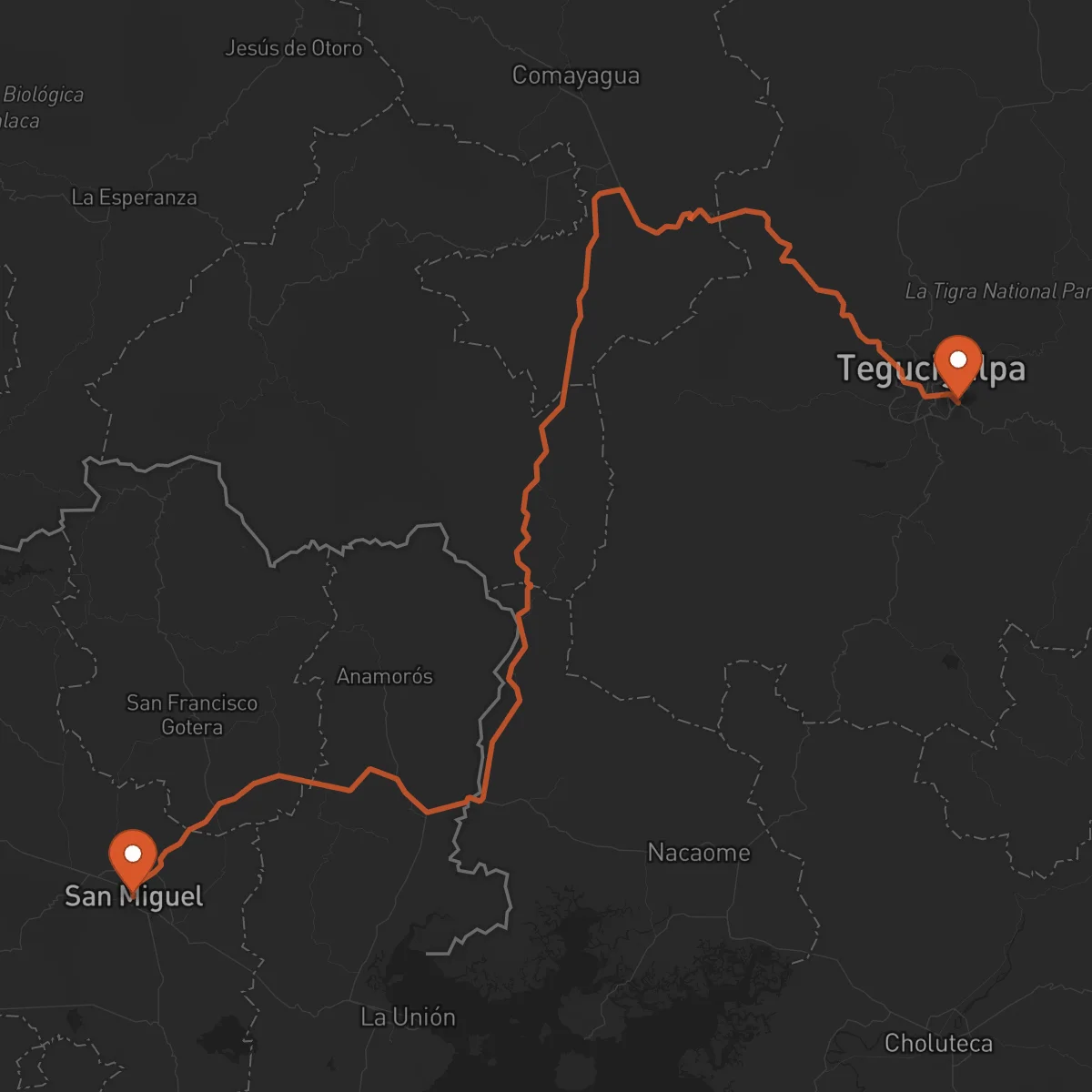Ruta San Miguel - Tegucigalpa