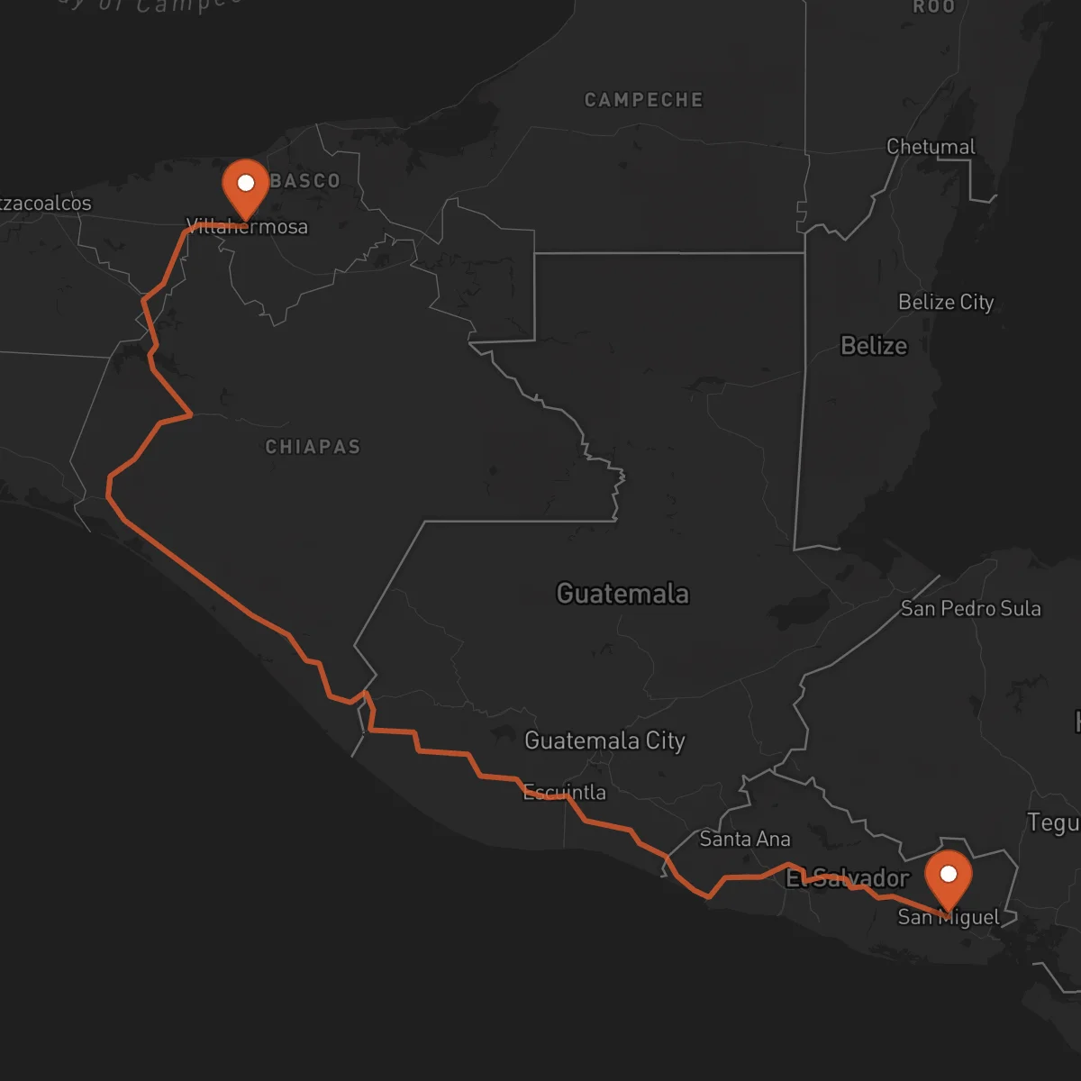 Ruta San Miguel - Villahermosa