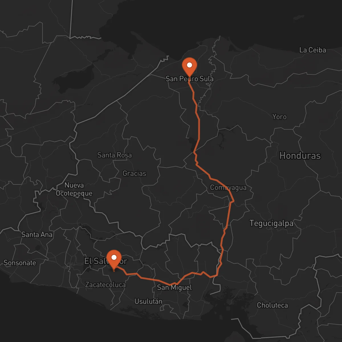Ruta San Vicente - San Pedro Sula