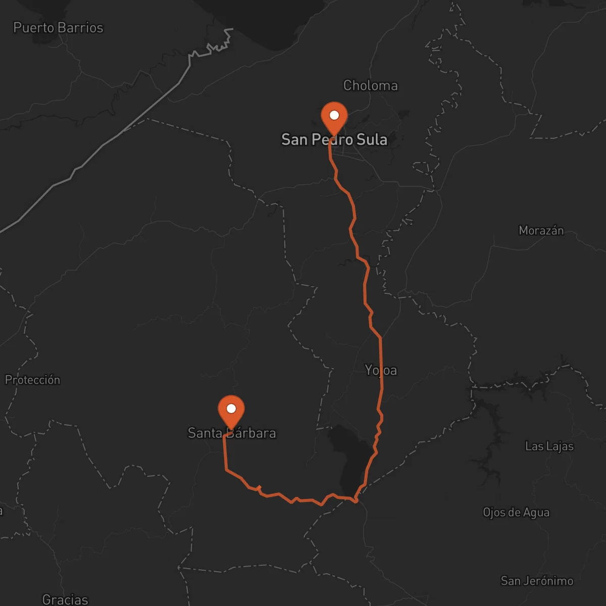 Ruta Santa Bárbara - San Pedro Sula