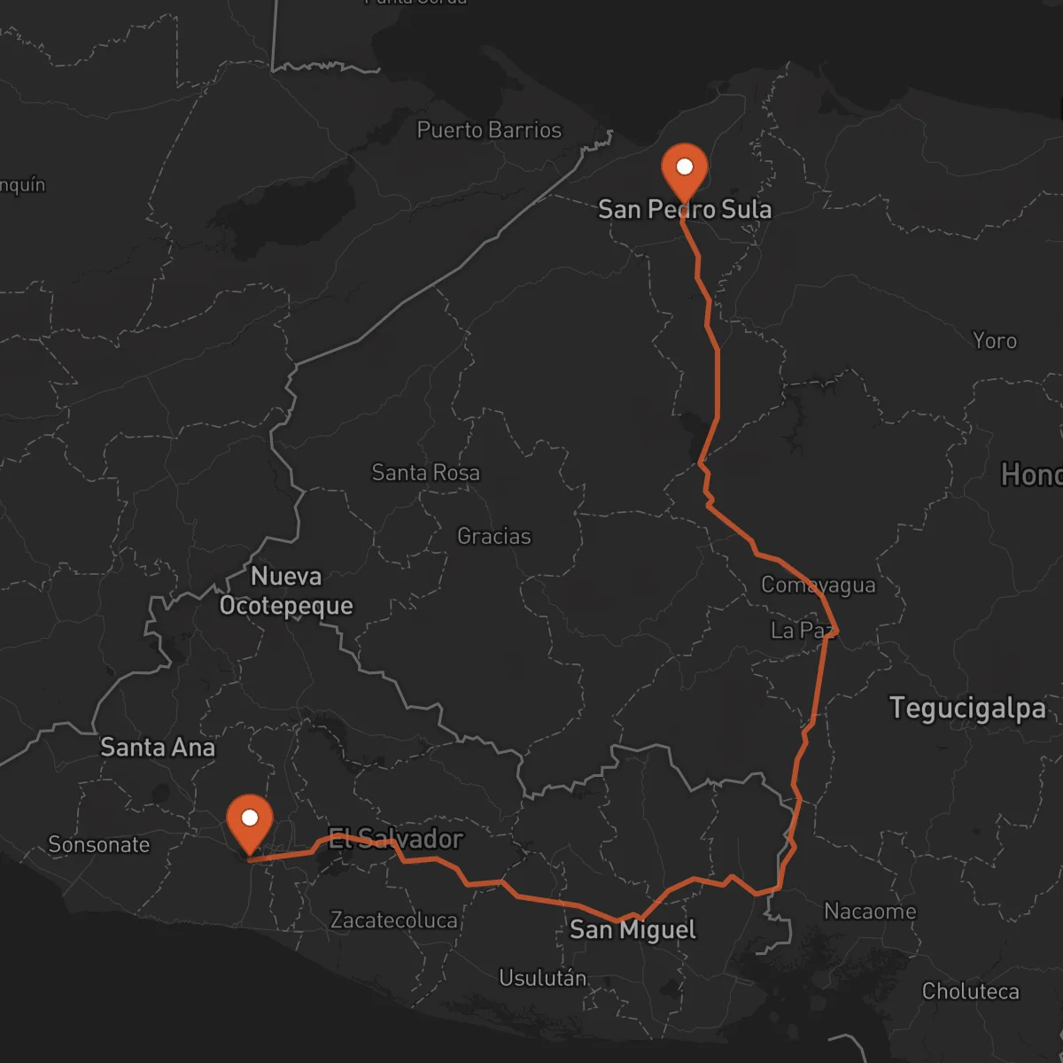 Ruta San Pedro Sula - Santa Tecla