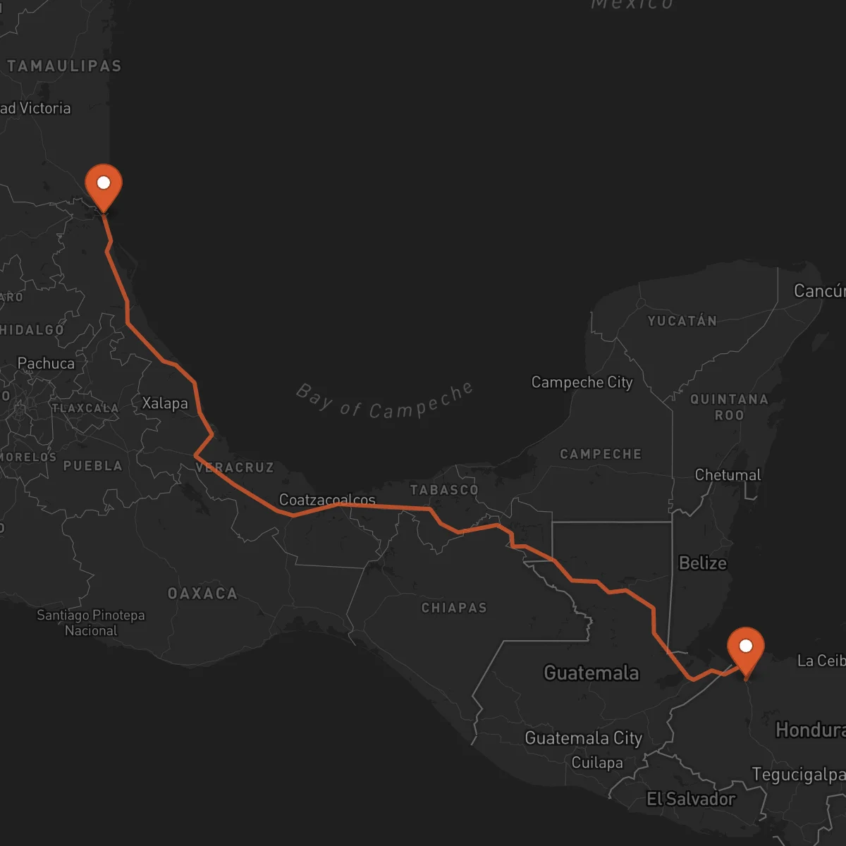 Ruta San Pedro Sula - Tampico