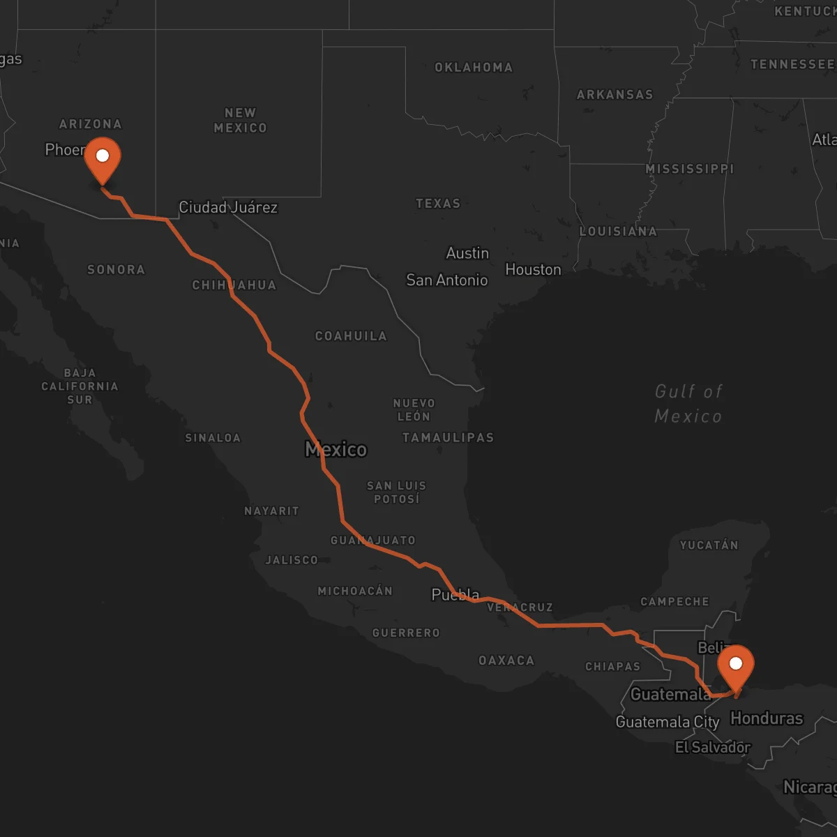 Ruta Tucson - San Pedro Sula