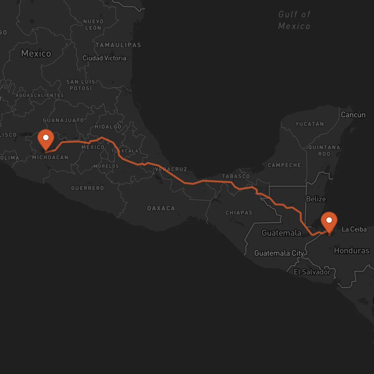 Ruta Uruapan - San Pedro Sula