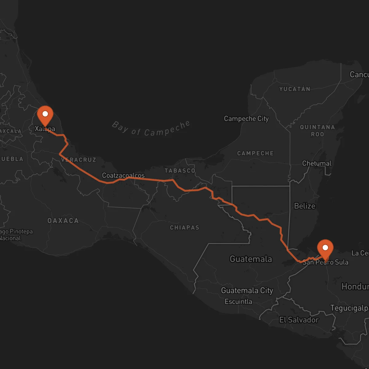 Ruta San Pedro Sula - Xalapa