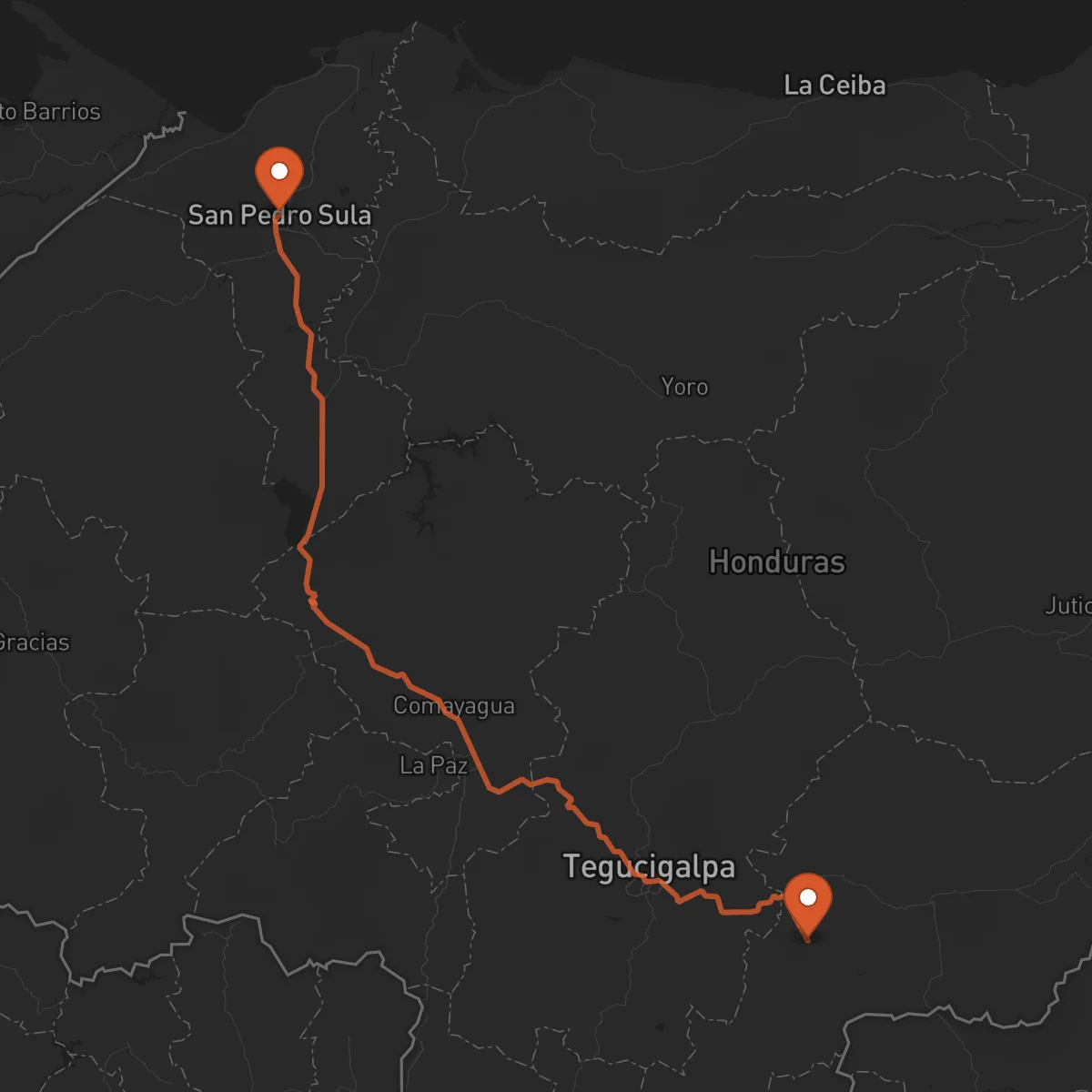 Ruta San Pedro Sula - Yuscarán