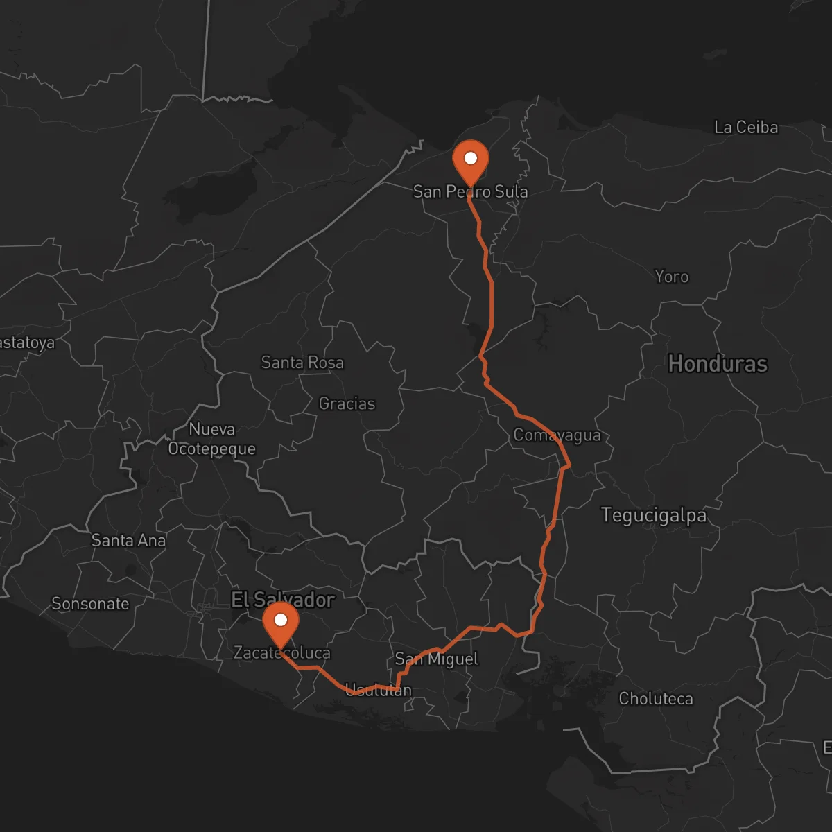 Ruta Zacatecoluca - San Pedro Sula