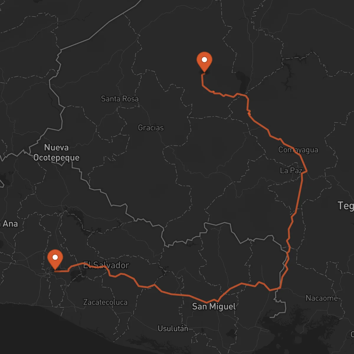 Ruta San Salvador - Santa Bárbara