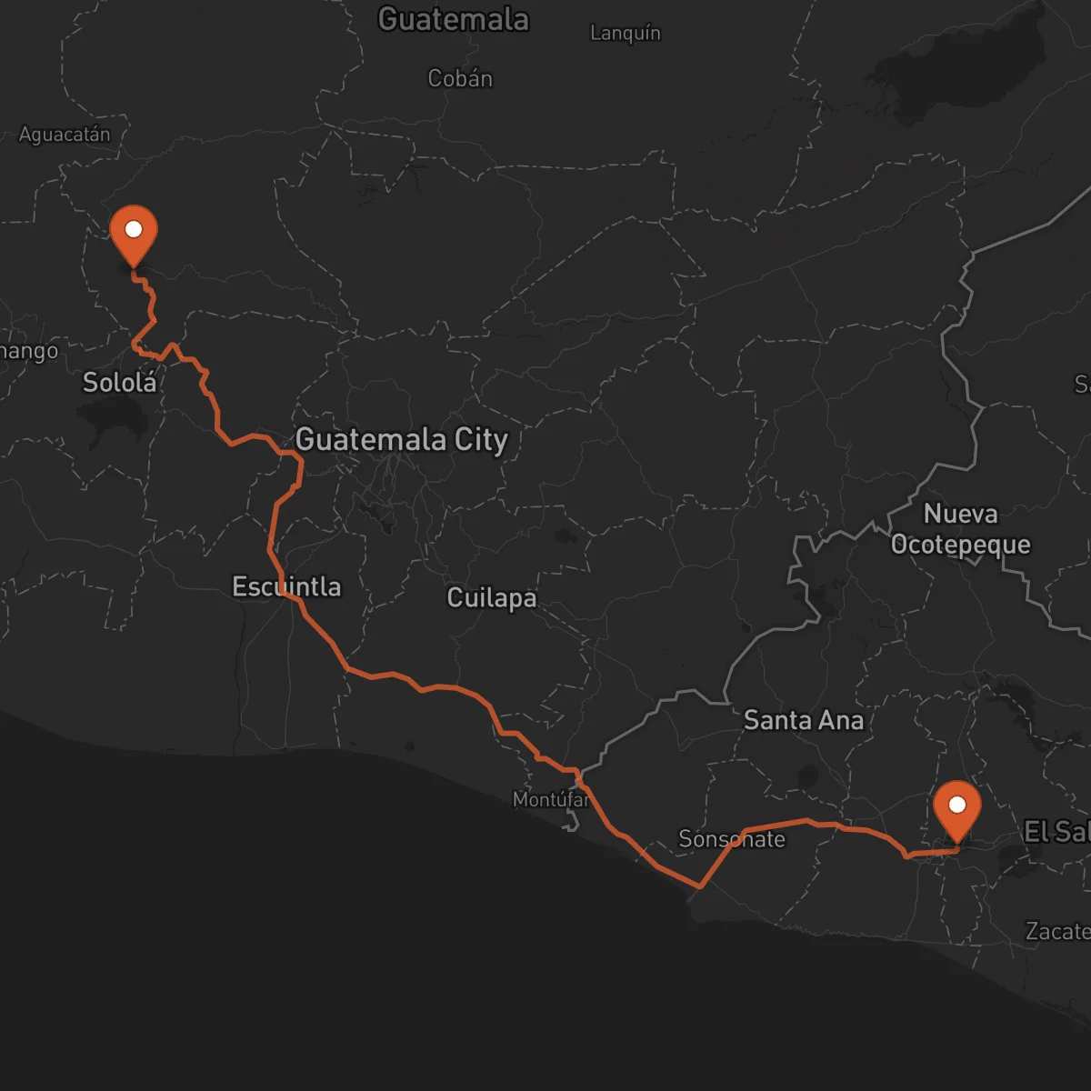 Ruta San Salvador - Santa Cruz del Quiché