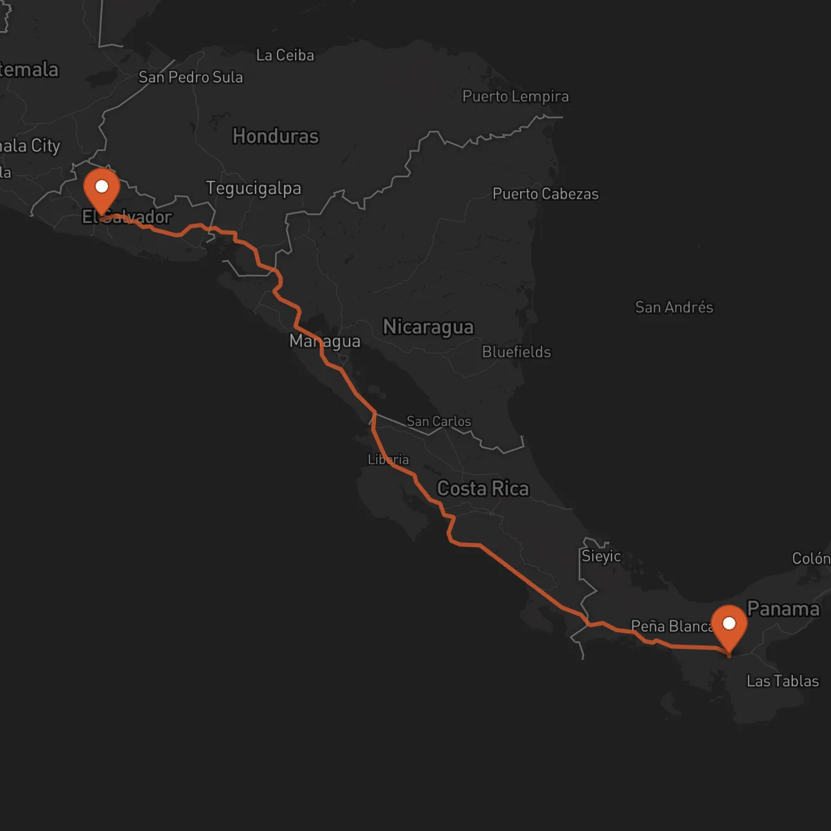 Ruta Santiago de Veraguas - San Salvador