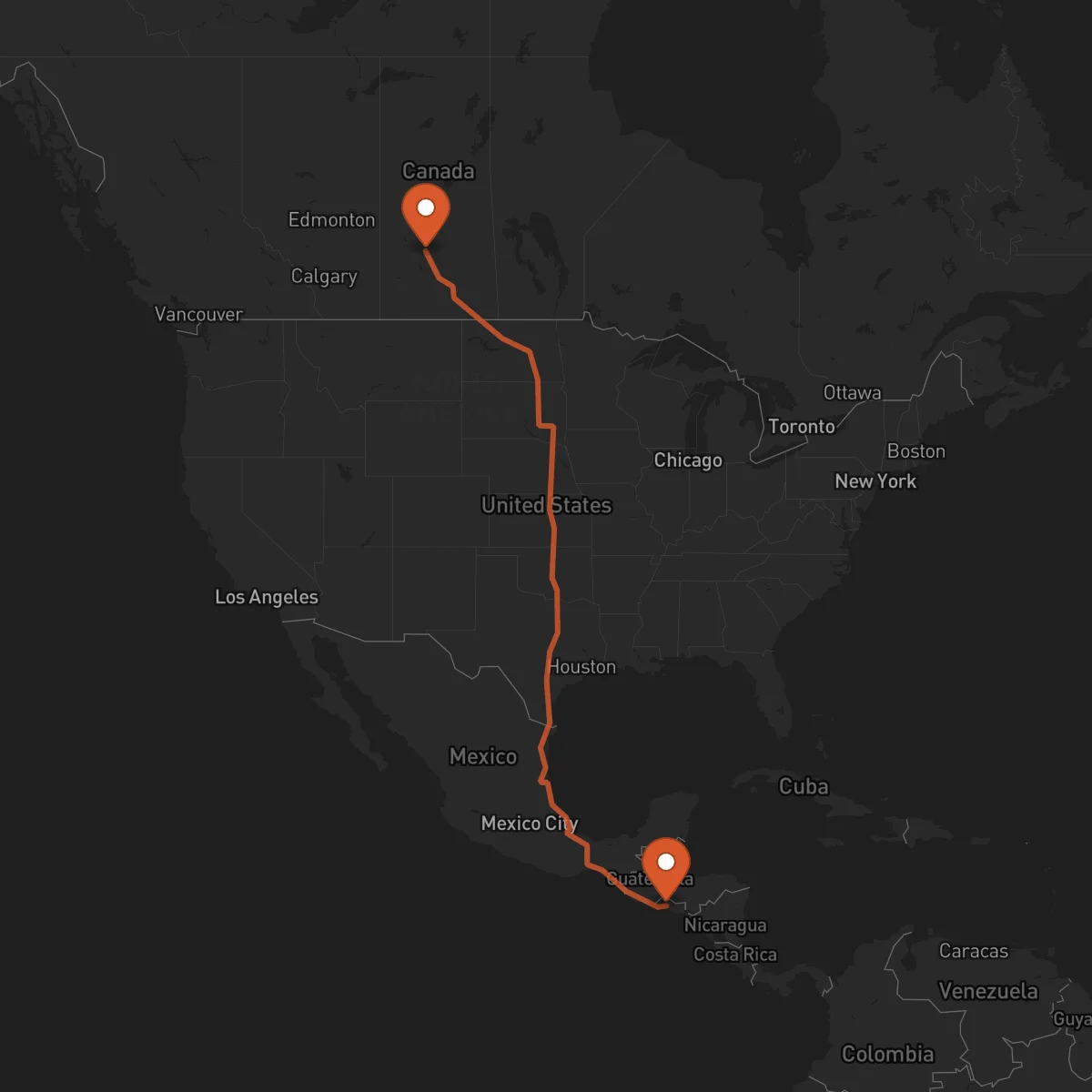 Ruta San Salvador - Saskatoon