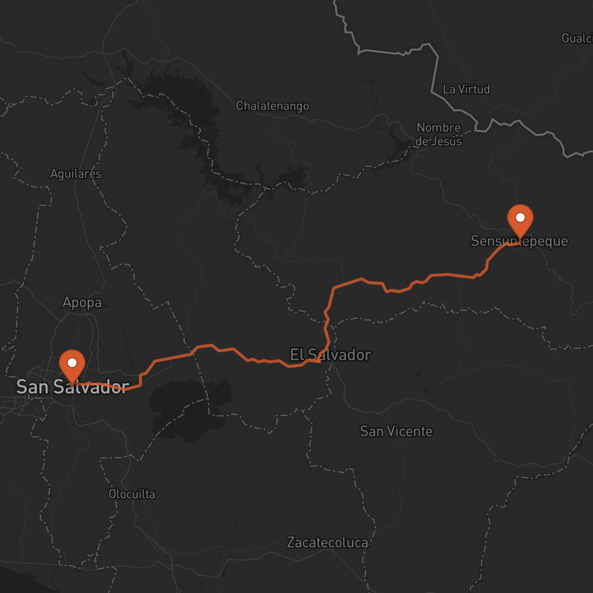 Ruta San Salvador - Sensuntepeque