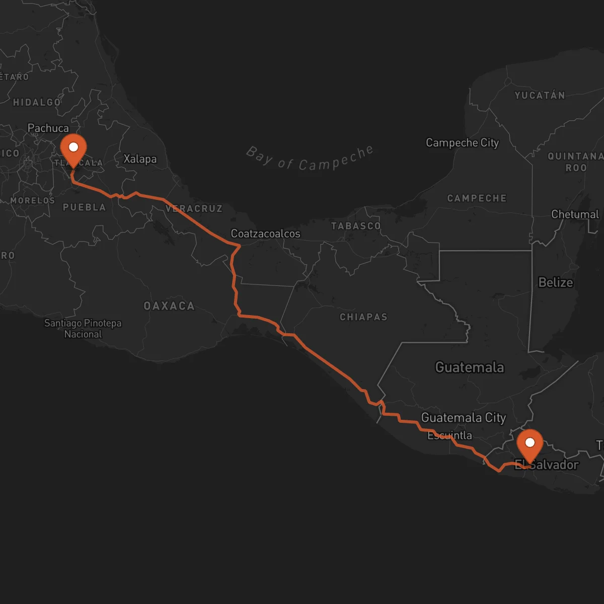 Ruta Tlaxcala de Xicohténcatl - San Salvador
