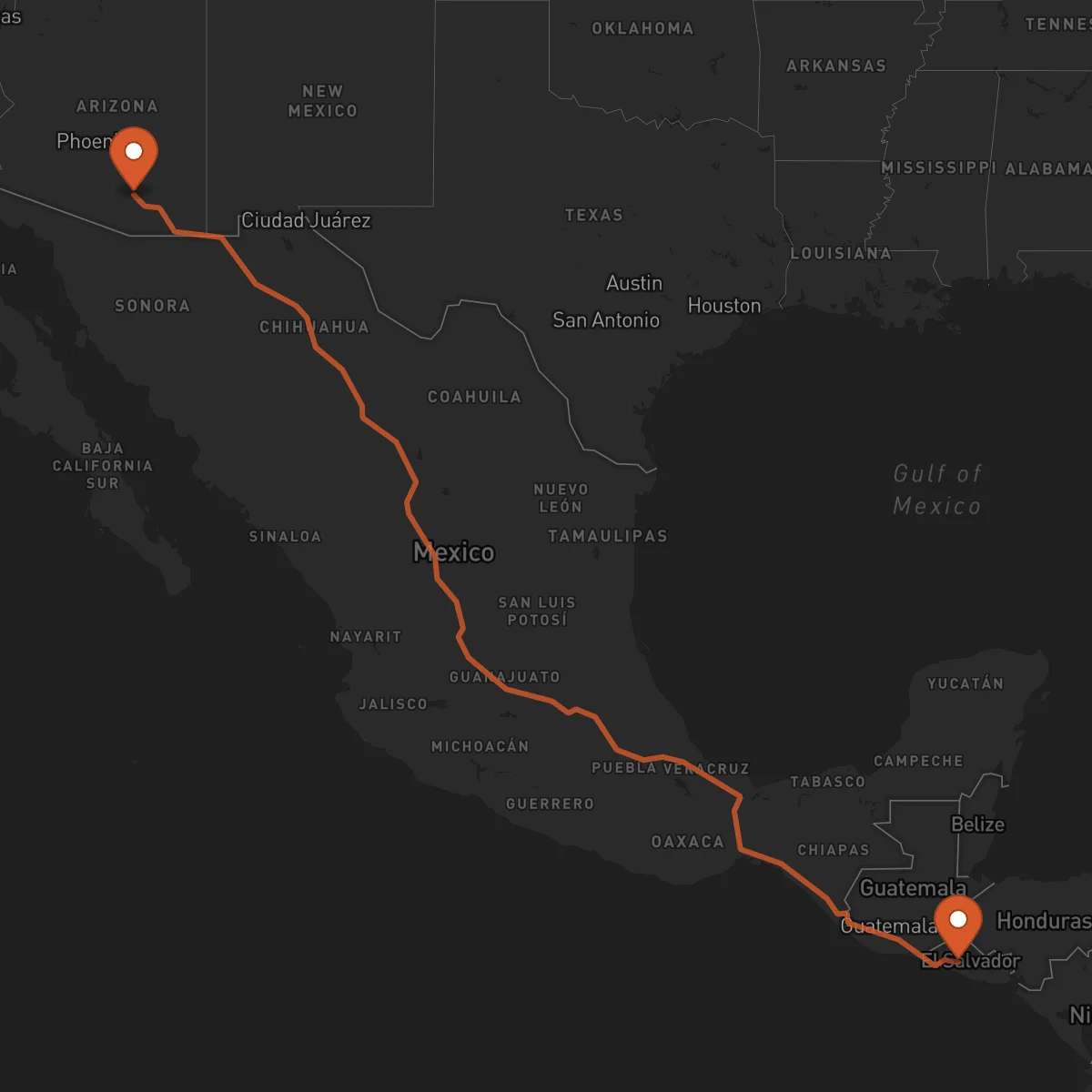 Ruta San Salvador - Tucson