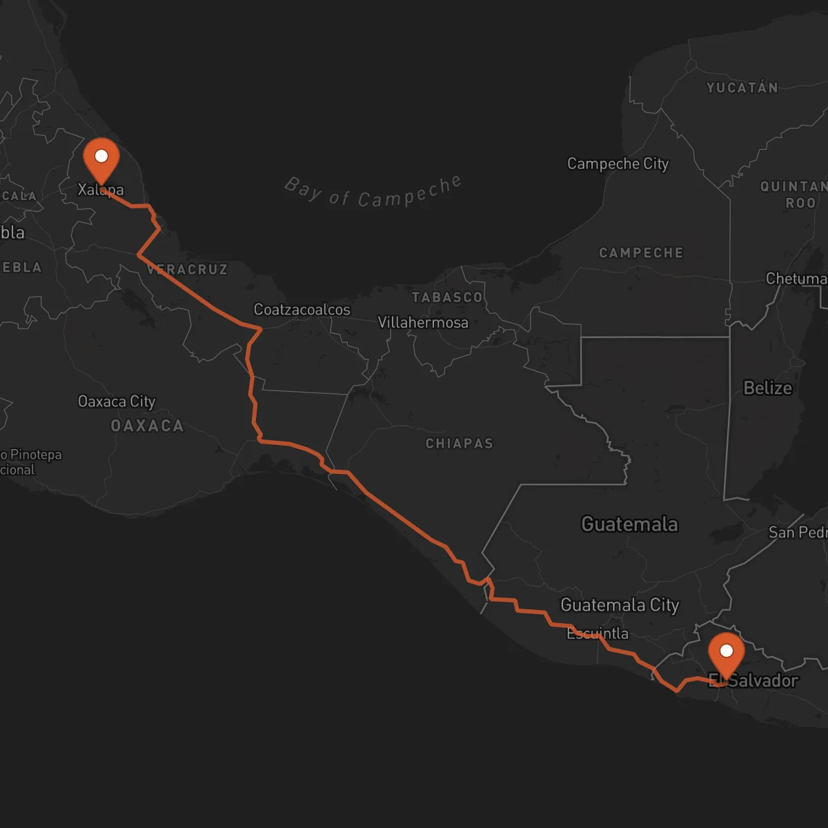Ruta San Salvador - Xalapa