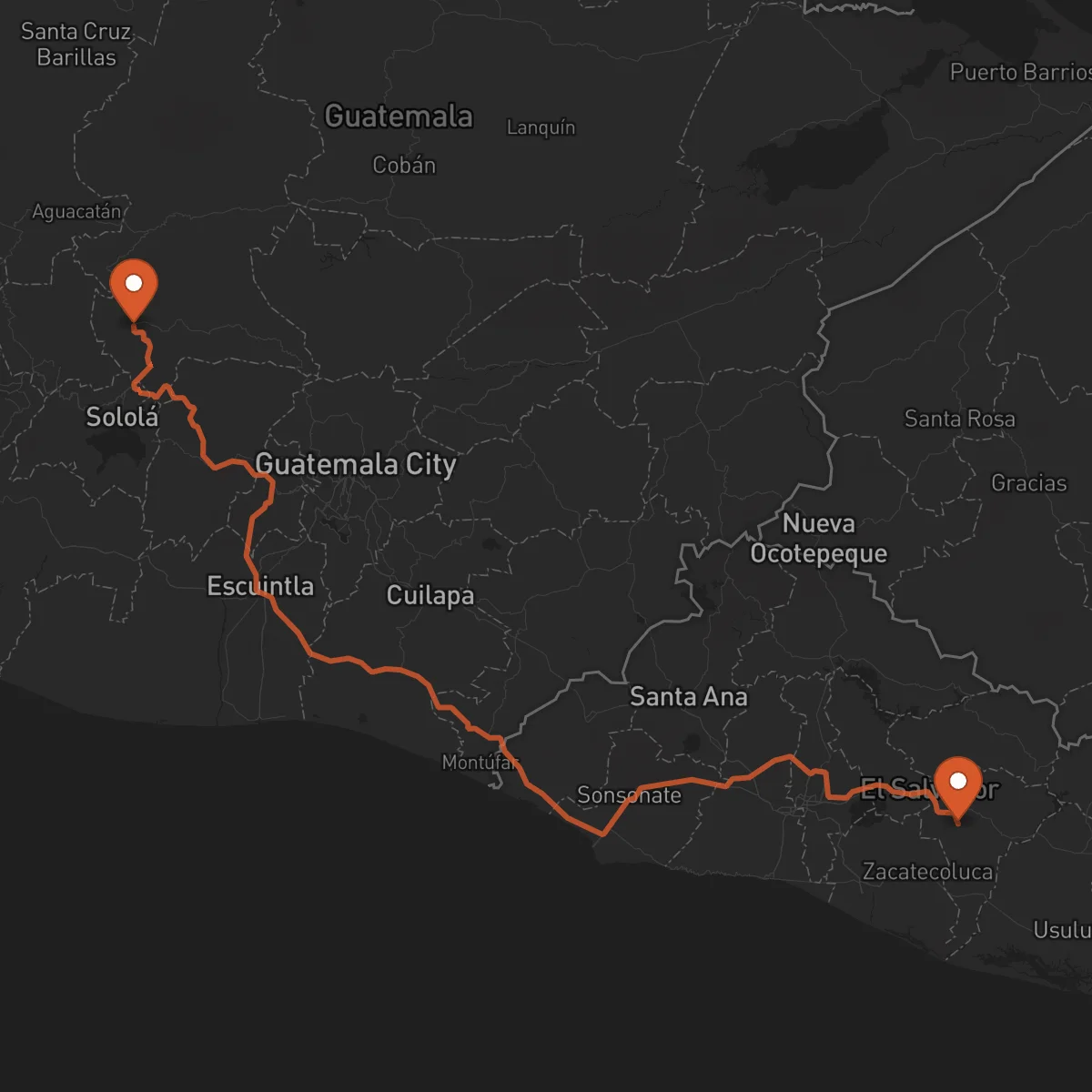 Ruta San Vicente - Santa Cruz del Quiché