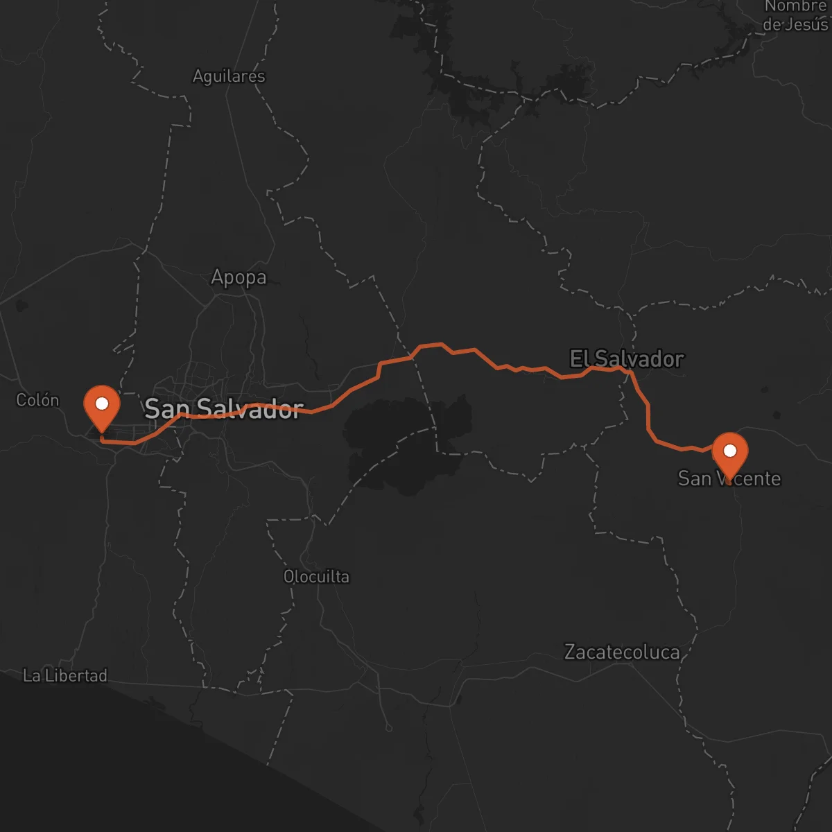 Ruta San Vicente - Santa Tecla
