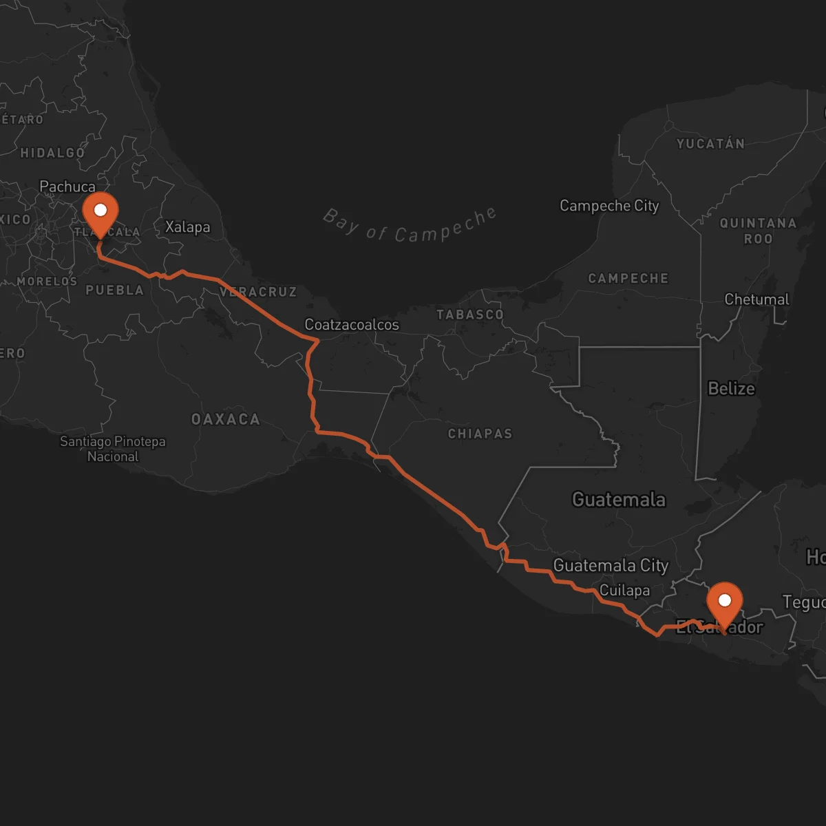 Ruta San Vicente - Tlaxcala de Xicohténcatl